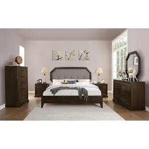 Zubo Schlafzimmer Set minimalist ischen Stil aus massivem Mahagoniholz für Schlafzimmer im Innenbereich