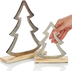 Meilleure vente Arbre de Noël en métal avec base en bois Décoration de Noël Dessus de table à prix abordable - Product Image 5