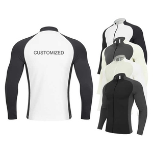 2024 Otoño Invierno personalizado hombres gimnasio ropa deportiva chaqueta de secado rápido empalme cremallera cortavientos Material impermeable estampado - Product Image 3