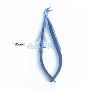 Ciseaux de kératoplastie courbés latéraux ophtalmiques en titane, outil de formation pour instruments microchirurgicaux, 1 pièce - Product Image 2