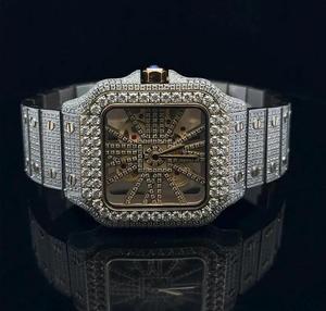 นาฬิกากลไกทรงสี่เหลี่ยมแบบอะนาล็อกโบราณคุณภาพสูงมาใหม่นาฬิกาสแตนเลสสตีลพรีเมียมแบบทูโทนหรูหรา20มม. - Product Image 1