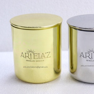 Conteneur à bougies fait à la main avec logo personnalisé Pots à bougies en cuivre or rose avec fabricant de pots parfumés en acier inoxydable à la cire de soja en métal - Product Image 4