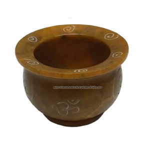 Om และเกลียวสลักดีไซน์กระถางธูปที่ทำจากหินสบู่สำหรับพิธีกรรม Wicca - Product Image 6