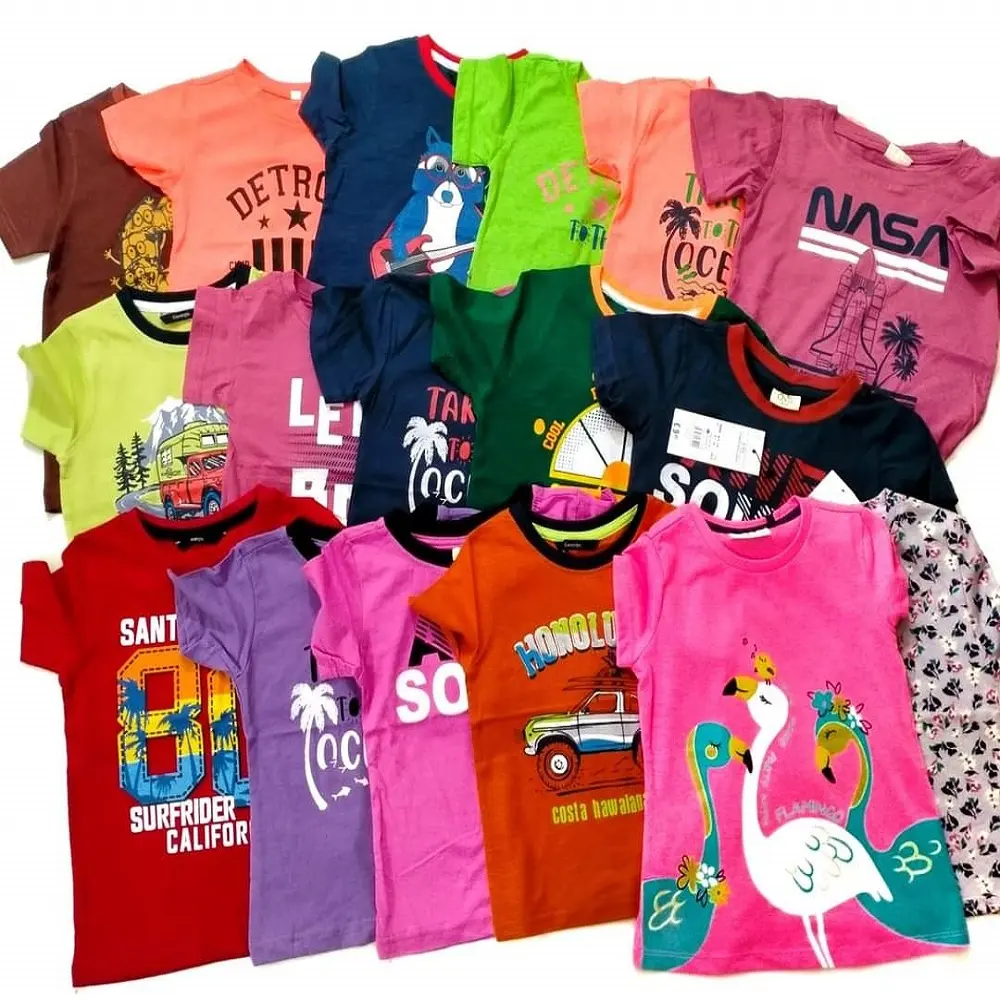 Kleding Voorraad Veel Jongen T-Shirts Kinderen Korte Mouw Merk Logo Afdrukken Kids Baby Girl Soft Cartoon Casual Hoeveelheid Cadeau