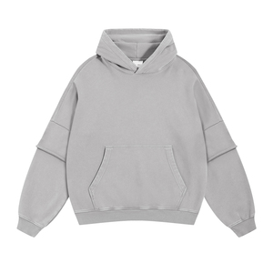 Sudadera con Capucha de Forro Polar Ligero, Estilo Hip Hop, Personalizada de Fábrica, Talla Grande, Antiencogimiento, Color Sólido para Hombre - Product Image 1