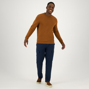 Jersey de manga larga de Color sólido a la moda informal para hombre, sudadera cálida de otoño e invierno, 100% de algodón bordado con servicio OEM - Product Image 2