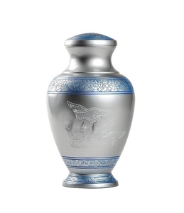Urna de cremación de plata real para cenizas humanas-Urna funeraria para adultos hecha a mano Cenizas asequibles Oferta de urna grande (Arcadia Blue, Adult) - Product Image 6