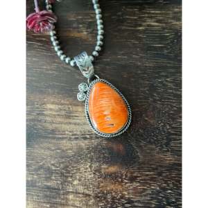 Colgante de Estilo Étnico Navajo con Ostra Espinosa y Plata de Ley, con Engaste de Bisel, Chapado en Oro Rosa y Rodio, Joyería con Dije - Product Image 5