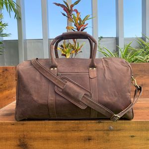 Nouveau sac de sport en cuir de vachette rustique classique pour hommes Vintage bagage à main de nuit Style Sport sac de sport et de voyage - Product Image 2