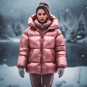 Venta al por mayor de invierno burbuja Puffer chaqueta abrigo mujer de alta calidad de gran tamaño burbuja Streetwear Puffer cremallera abrigo chaqueta señoras - Product Image 6