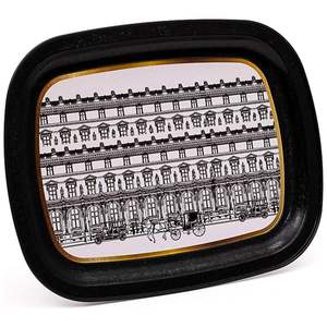 Bandeja de Metal Rectangular grande de 235x305mm, ilustración de paisajes urbanos Vintage, Plato decorativo de latón de acero inoxidable - Product Image 1