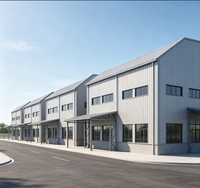 Bâtiment commercial préfabriqué en acier léger Huayi, entrepôt, atelier métallique avec services de soudage et de découpe