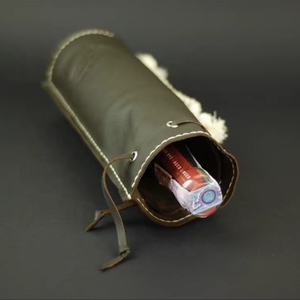 ที่ใส่ขวดไวน์วิสกี้แบบพกพากลางแจ้งทำจากหนังควายที่เก็บขวดไวน์สั่งทำได้กระเป๋าใส่ขวดทำจากหนังแฮนด์เมด - Product Image 1