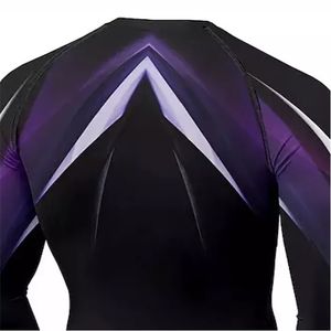 Precio barato exigible hombres Rash Guard Spandex MMA Rash Guard manga larga compresión BJJ Rash Guard - Product Image 4