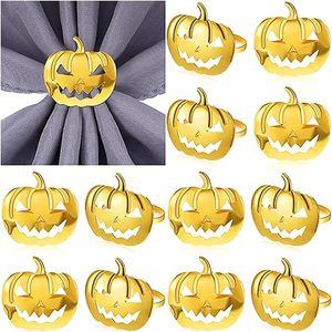 Calabaza Halloween Servilletero Otoño Cosecha Aleación de metal Servilleta Hebillas Servilletero para la decoración de su mesa de comedor - Product Image 6