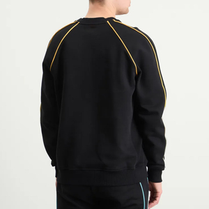 Sudadera Deportiva de Algodón Grueso para Otoño, Corte Holgado, Cuello Redondo, Tejido de Punto, Diseño de Parches, Estampado Digital, Ribete Blanco, Ako - Product Image 3