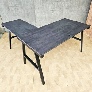 ACONCEPT HBAC017 Luxury Modern L-Shaped <b>Desk</b> 140cm Main Tabletop Steel Legs Melamine Wood Office Furniture Assembly Required - Product Image 5