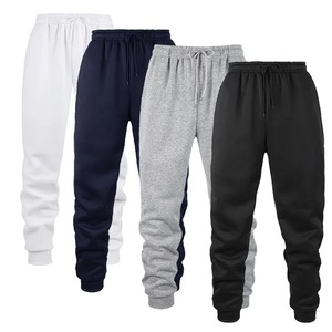 Pantalons de jogging sportifs respirants pour hommes, taille élastique avec cordon de serrage, coupe droite décontractée, pantalon épais pour hommes - Product Image 2