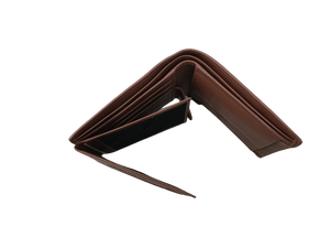 กระเป๋าสตางค์หนังแท้แบบพับสองทบสำหรับทุกเพศกระเป๋าใส่เหรียญทำจากหนังแท้แบบมินิมอลลายโลโก้ปักลายการ์ดเปิดแบบโบฮีเมียน - Product Image 3