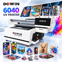 Mesin Printer Inkjet UV Flatbed Multifungsi 6040 A2 untuk Pencetakan Digital pada Akrilik, TPU, Label Kristal, dan Silinder