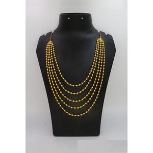 Conjunto de collar de bola de Bindi multicapa de calidad superior chapado en oro, conjunto de joyería de collar de Emiratos Árabes Unidos Dubai para mujeres y niñas, boda - Product Image 1