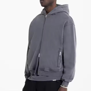 Precio barato OEM al por mayor Streetwear hombres Full Zip Up Hoodie diseño personalizado de alta calidad de algodón de gran tamaño sudaderas con capucha - Product Image 6