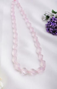 Perles de pierres précieuses fantaisie en quartz rose naturel d'Afrique torsadées pour la fabrication de bijoux fins - Product Image 5