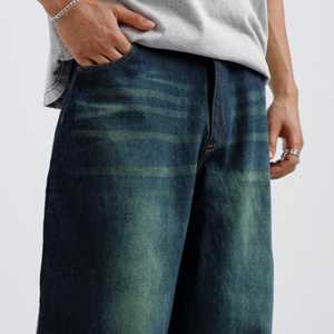 Jeans décontractés pour hommes, style streetwear, vintage, délavé, ample, unisexe, surdimensionné, en denim - Product Image 3