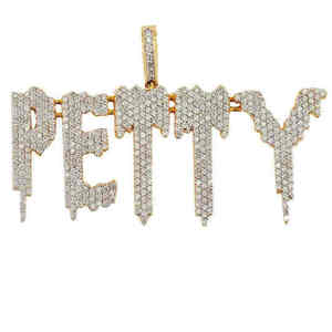 Collar con colgante de logotipo inicial de diamante con placa grande, joyería de Hip Hop de moissanita brillante personalizada para hombres, chapado en rodio - Product Image 6