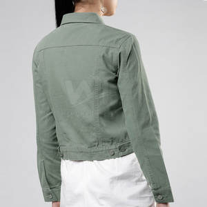 แจ็คเก็ตยีนส์ผู้หญิงราคาถูก คุณภาพสูง รับทำโลโก้ ระบายอากาศได้ดี แจ็คเก็ตยีนส์สั่งทำพิเศษสำหรับผู้หญิง - Product Image 3