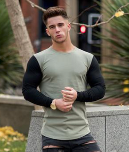 Venta al por mayor clásico 100% algodón cuello redondo estampado manga larga Camiseta liso tamaño Delgado espuma estampado camisetas para hombres camiseta - Product Image 4