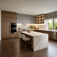 Proveedor de Gabinetes de Cocina para Apartamentos Multifamiliares, Gabinetes de Estilo Europeo Moderno para Proyectos de Desarrollo Residencial