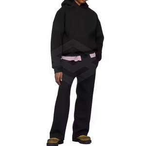 Conjunto de chándal con capucha transpirable para correr con etiqueta privada personalizable para hombre con logotipo personalizado de temporada de invierno de patrón sólido - Product Image 4