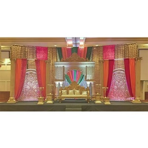 Indian <b>Wedding</b> Reception Decorative Stage Set <b>Wedding</b> Reception Stage Decoration Royal <b>Wedding</b> Fiber Stage Decor For USA - Product Image 1