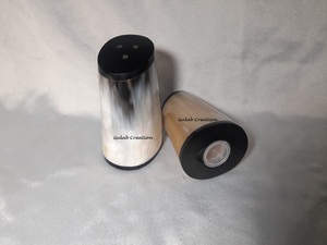 Juego de Salero y Pimentero de Cuerno Natural Hecho a Mano, Contenedores de Condimentos Rústicos Ecológicos para Mesa de Comedor y Decoración de Cocina - Product Image 6