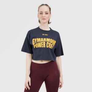 T-shirt Oversize Ease Motion Bleu Marine en Jersey 100% Coton - Product Image 1