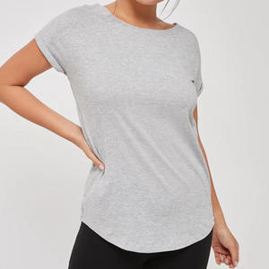 Camisetas de manga corta de verano para mujer a la moda 100% algodón de punto personalizado al por mayor DISEÑO DE Panel de gran tamaño en blanco para hombres y mujeres - Product Image 1