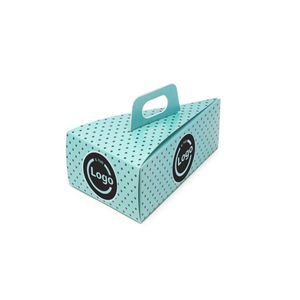 Boîtes mod. SLICE en carton avec poignée 11x17x7 cm blanc - Personnalisé - Product Image 2