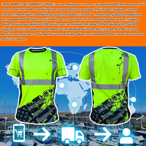 เสื้อยืดแฟชั่นสะท้อนแสงกราฟิก Hi VIS มีความปลอดภัยตามสั่ง - Product Image 2