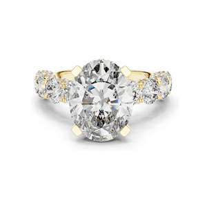 Anillo con Diamante de Laboratorio de Corte Ovalado de 3.034 CT con Piedras Laterales para Mujer, Claridad VVS-VS EF, Oro de 18KT, 14KT, 10KT y Plata 925, Color Rosa - Product Image 2