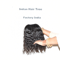 Extensions de cheveux humains indiens de temple, 100% naturelles, boucles naturelles, Remy, cuticules alignées, vente en gros, double trame machine, couleur noire