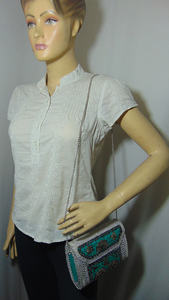 Sac à main à bandoulière pour femme, pochette de soirée en métal brillant - Product Image 5