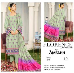 Diseñador de alta calidad Pakistani Lawn Shalwar Kameez Trajes 100% Algodón Cuello en V Tallas grandes Impreso - Product Image 2