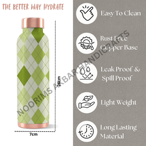 Botella de agua de cobre artesanal de 950ml con diseño de moda, tapa de Metal a prueba de fugas, solución de hidratación para agua hirviendo - Product Image 2