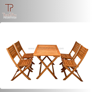 Acacia <b>Garden</b> Furniture Foldable <b>Table</b> Chairs for Courtyard Leisure Outdoor Restaurant Use Thinh Phu-for Coffee Shops Home <b>Bars</b> - Product Image 6