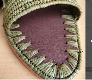 Women Comfortable Handmade Natural <b>Raffia</b> <b>Sandals</b> Customized Natural Moroccan <b>Raffia</b> Loafers - Product Image 2