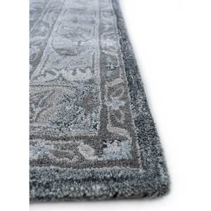 พรมไหมพรมถักมือ Mythos สีเทาและดำ ลายเหรียญตรา ทอแบบเรียบและสไตล์คิลิม สำหรับบ้านหรือทางเดิน-Tra-13528 - Product Image 4