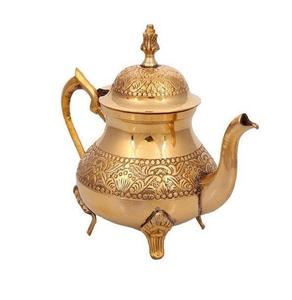 Théière en laiton marocaine indienne de haute qualité implorée à la main café et théière en métal décoratifs pour la maison - Product Image 4