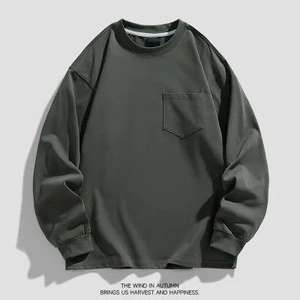 Vente en gros personnalisé Broderie Impression Coton doux de haute qualité Poids lourd 330 GSM Polaire Ras du cou Sweat Surdimensionné Streetwear - Product Image 2