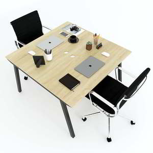 Minimally Designed Cluster <b>Table</b> for 2 120x120cm PLY Wood with Assembled Legs <b>Office</b> Furniture-HBPL011 - Product Image 1